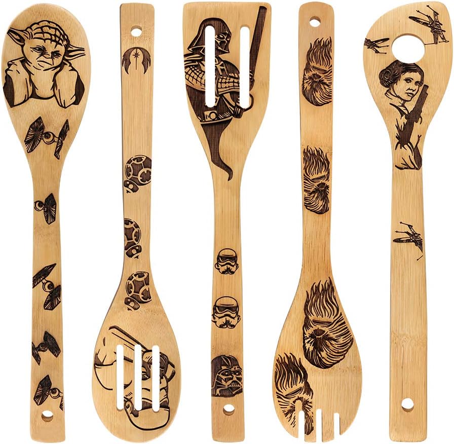 Star Wars inspired wooden kitchen utensils