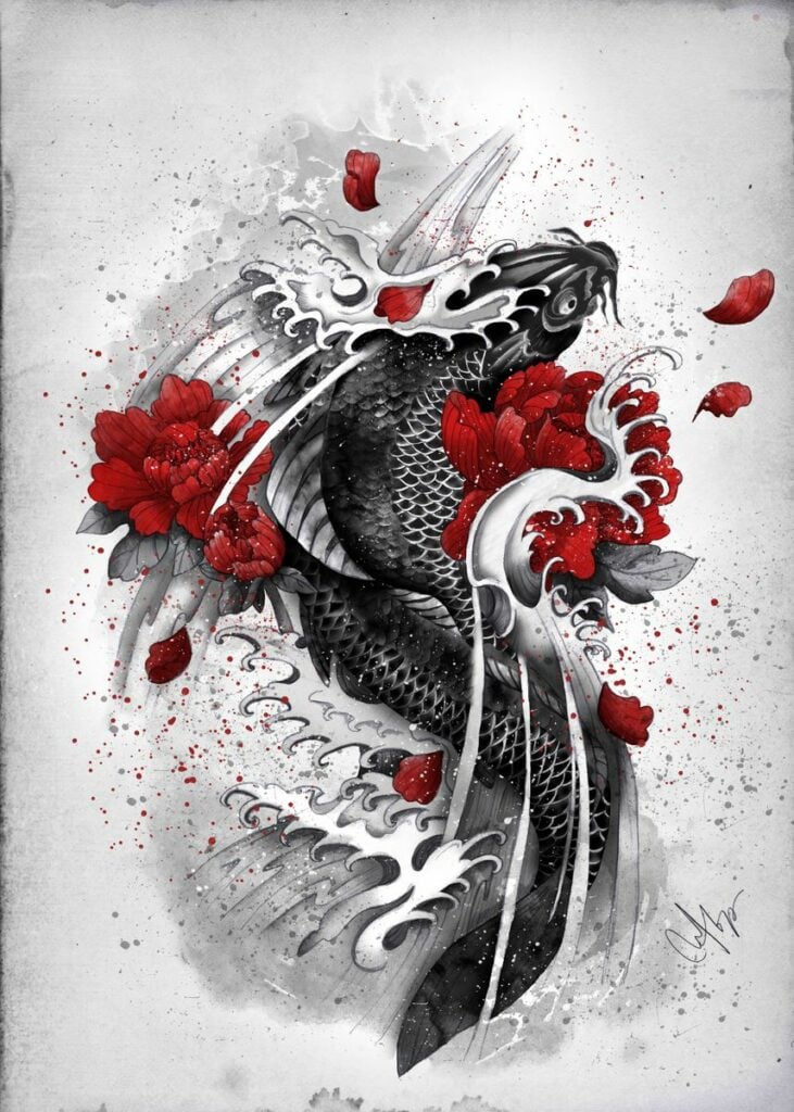 Black Koi Poster