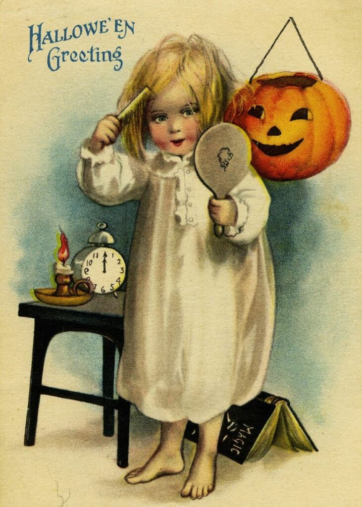 Vintage Halloween Postcard Poster