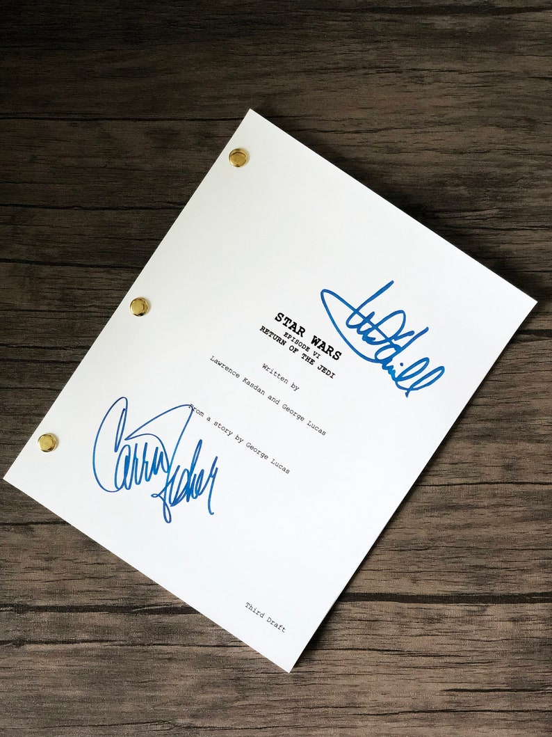 Star Wars Return of the Jedi signed script