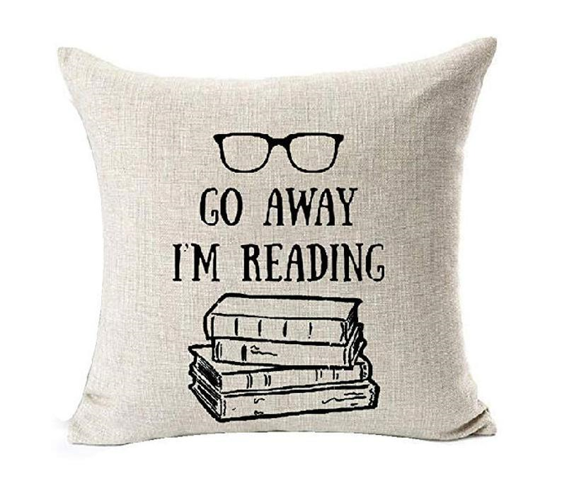 White literary pillow