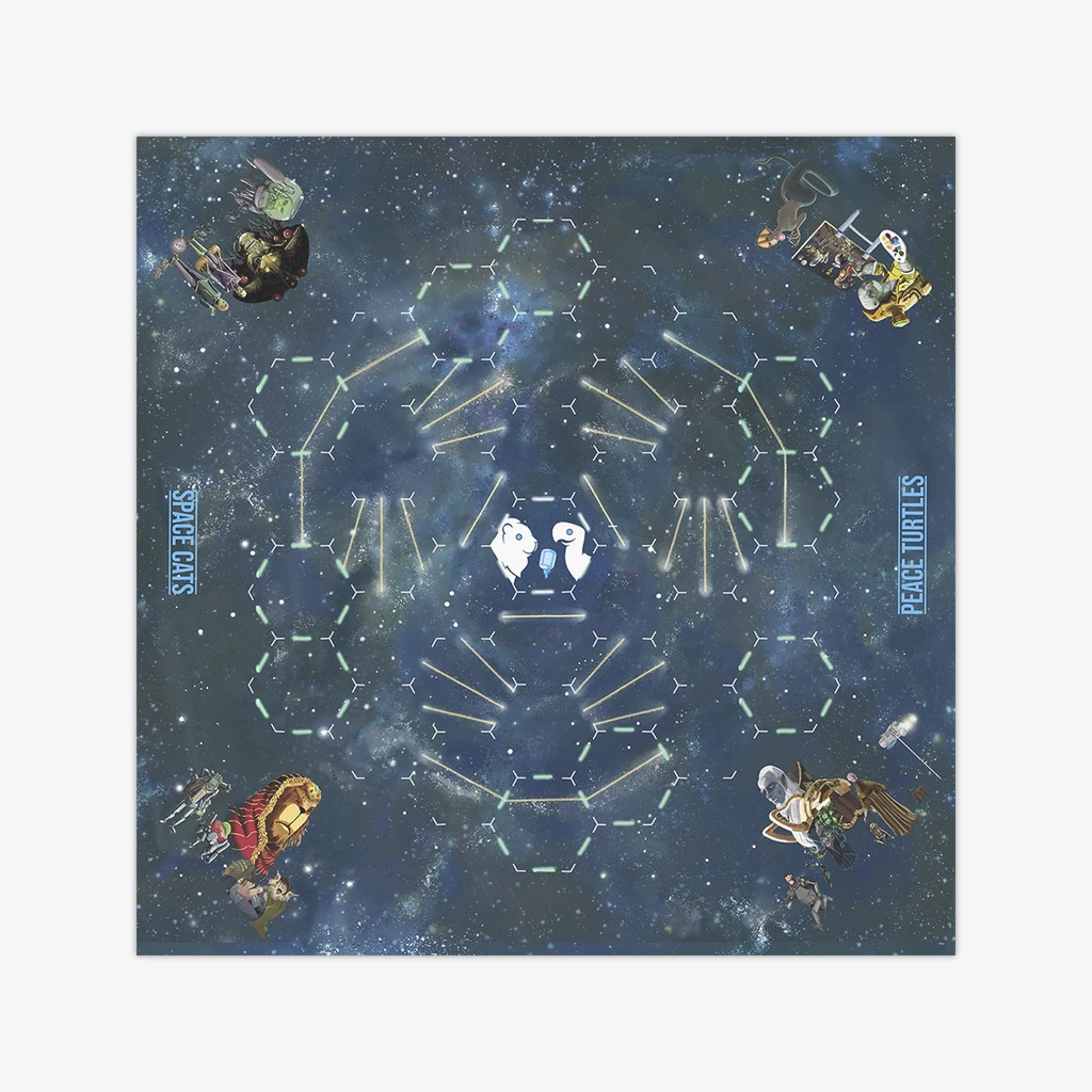 Space Cats Peace Turtles Wargaming Mat